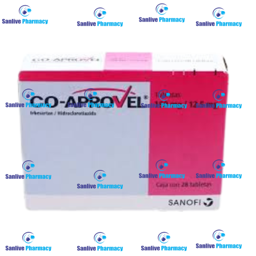 https://livehealthepharma.com/images/products/1732882933Co-Aprovel 150mg, 12.5mg Tablet (28 Tablets).png